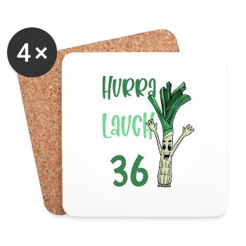 Hurra der Lauch wird 36 - Untersetzer (4er-Set) - Weiß - Vorne