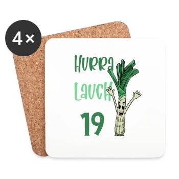 Hurra der Lauch wird 19 - Untersetzer (4er-Set) - Weiß - Vorne