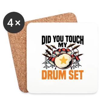 Avez-vous touché ma batterie 8 - Dessous de verre (lot de 4) - blanc - Devant