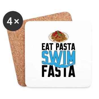 Eat Pasta Swim Fasta 10 - Untersetzer (4er-Set) - Weiß - Vorne
