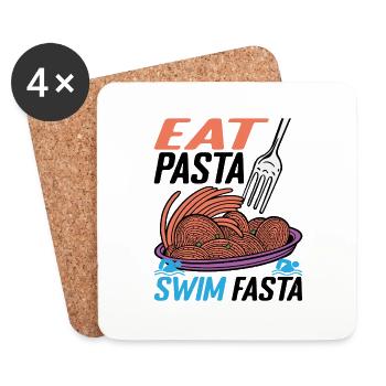 Eat Pasta Swim Fasta 11 - Untersetzer (4er-Set) - Weiß - Vorne