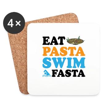 Eat Pasta Swim Fasta 9 - Untersetzer (4er-Set) - Weiß - Vorne