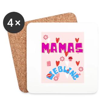 Mamas Liebling - Untersetzer (4er-Set) - Weiß - Vorne