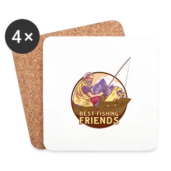 Beste Angelfreunde Beste Angelfreunde Inspiration - Untersetzer (4er-Set) - Weiß - Vorne