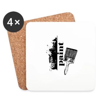 Brush Color Brush Painter Painting Art Artist - Coasters (set of 4) - white - Front