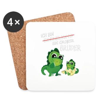 Geschenkidee zur Geburt großer Bruder - Untersetzer (4er-Set) - Weiß - Vorne