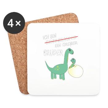 Geschenkidee zur Geburt großer Bruder - Untersetzer (4er-Set) - Weiß - Vorne