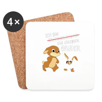 Geschenkidee zur Geburt großer Bruder - Untersetzer (4er-Set) - Weiß - Vorne