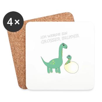 Geschenkidee zur Geburt großer Bruder - Untersetzer (4er-Set) - Weiß - Vorne