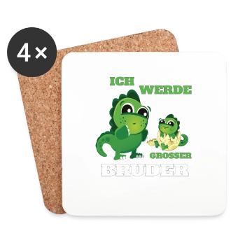 Geschenkidee zur Geburt großer Bruder - Untersetzer (4er-Set) - Weiß - Vorne