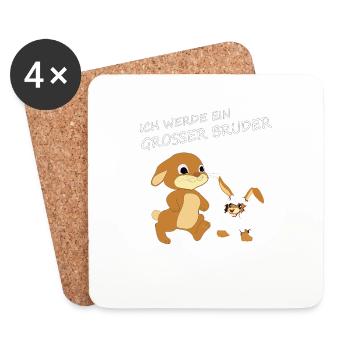 Geschenkidee zur Geburt großer Bruder - Untersetzer (4er-Set) - Weiß - Vorne