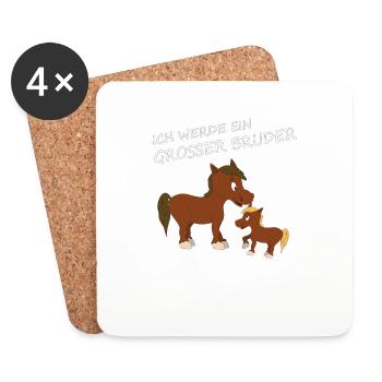Geschenkidee zur Geburt großer Bruder - Untersetzer (4er-Set) - Weiß - Vorne