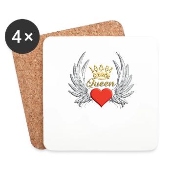 Saying design for the partner love - Coasters (set of 4) - white - Front