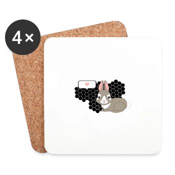 Hare - Coasters (set of 4) - white - Front