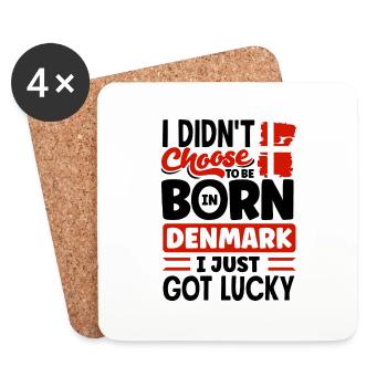 Danemark Drapeau Je viens d’avoir de la chance - Dessous de verre (lot de 4) - blanc - Devant