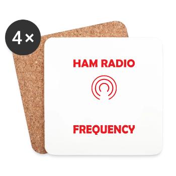 Ham Radio Operator Do It With Great Frequency Amat - Coasters (set of 4) - white - Front