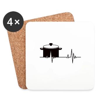 Cooking Gift Hobby Chef Baker Chef Funny - Coasters (set of 4) - white - Front