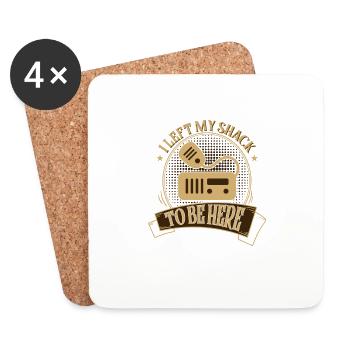 J’ai quitté ma cabane pour être ici opérateur radio amateur - Dessous de verre (lot de 4) - blanc - Devant