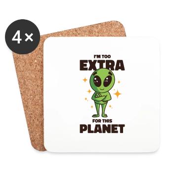 Alien Extrovert Extraterrestrial Beings Cool Alien - Coasters (set of 4) - white - Front