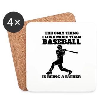 Père Baseball Amateur de baseball Jeu de baseball Papa - Dessous de verre (lot de 4) - blanc - Devant