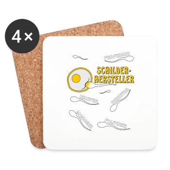 SCHILDERHERSTELLER - Untersetzer (4er-Set) - Weiß - Vorne