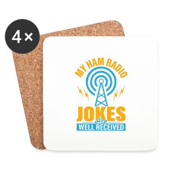 My Ham Radio Jokes Are Well Received Amateur Radio - Untersetzer (4er-Set) - Weiß - Vorne