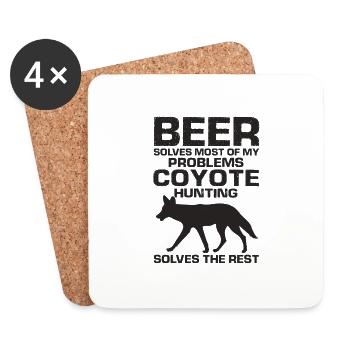 Coyote Hunter Design for Coyote Hunting - Coasters (set of 4) - white - Front