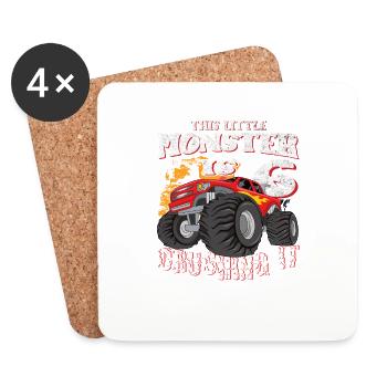 6. Geburtstag Scherzt Diesen Kleinen Monstertruck - Untersetzer (4er-Set) - Weiß - Vorne