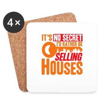 Real Estate Agent House Sell Real Estate Sale - Coasters (set of 4) - white - Front