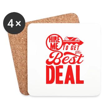 House Sell Real Estate Sale Property Geschen - Coasters (set of 4) - white - Front