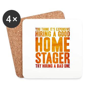 Interior Designer House Presentation Home Furnishings - Coasters (set of 4) - white - Front