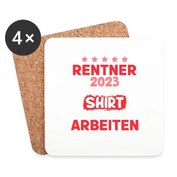 Rentner 2023 Für dieses Shirt musste ich lange - Untersetzer (4er-Set) - Weiß - Vorne