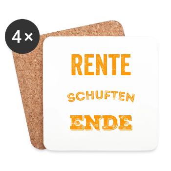 Rente Das Schuften hat ein Ende Rentner Pension - Untersetzer (4er-Set) - Weiß - Vorne