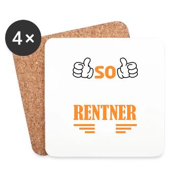 So sieht ein richtig cooler Rentner aus Rente - Untersetzer (4er-Set) - Weiß - Vorne