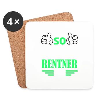 So sieht ein richtig cooler Rentner aus Rente - Untersetzer (4er-Set) - Weiß - Vorne
