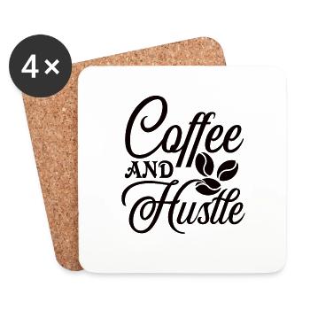 Coffee Work Morning Work Gift - Coasters (set of 4) - white - Front