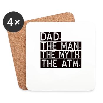 World Best Papa Father Couples Couple Parents Dad daddy - Coasters (set of 4) - white - Front