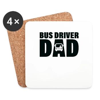 Job - Bus driver father - Coasters (set of 4) - white - Front
