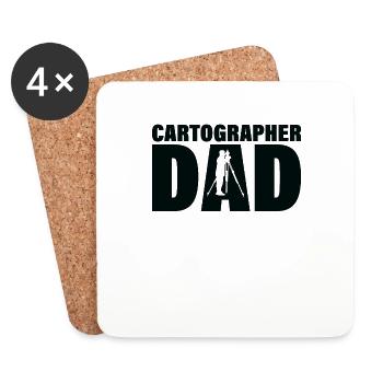 Job - Papa cartographe - Dessous de verre (lot de 4) - blanc - Devant