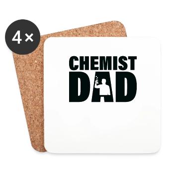 Job - Père chimiste - Dessous de verre (lot de 4) - blanc - Devant