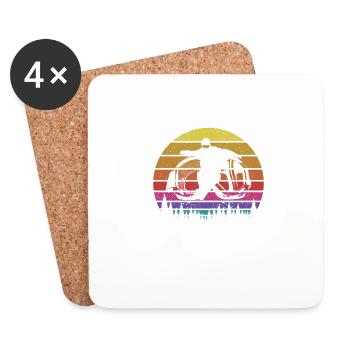 Real life begins in powder snow snowboarding - Coasters (set of 4) - white - Front
