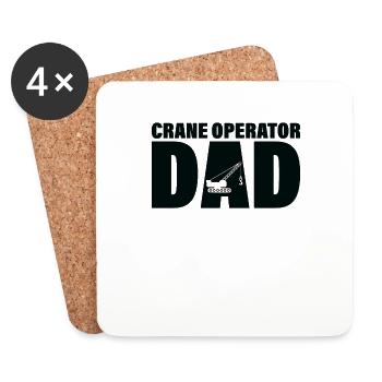 Job - Crane operator father - Coasters (set of 4) - white - Front