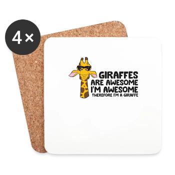 Giraffen sind fantastisch. Ich bin fantastisch, - Untersetzer (4er-Set) - Weiß - Vorne