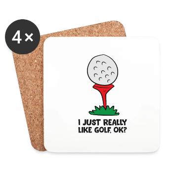 I Just Really Like Golf, Ok? Funny Golf - Coasters (set of 4) - white - Front