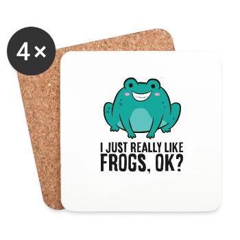 I Just Really Like Frogs, Ok? Funny Frog - Coasters (set of 4) - white - Front