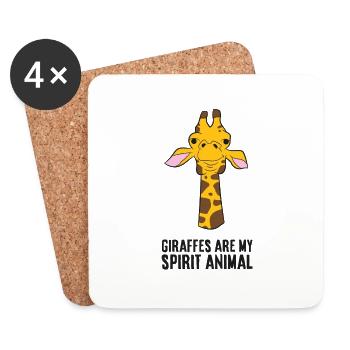 Les girafes sont mon animal spirituel Drôle de girafe - Dessous de verre (lot de 4) - blanc - Devant
