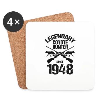 Coyote Capture and Coyote Hunter Design - Coasters (set of 4) - white - Front