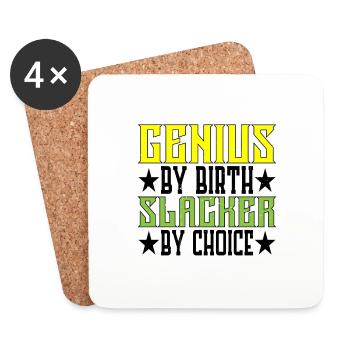 Génie de naissance fainéant par choix 5 - Dessous de verre (lot de 4) - blanc - Devant