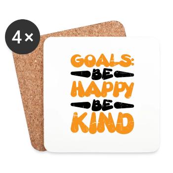 Goals Be Happy, Be Child 4 - Coasters (set of 4) - white - Front