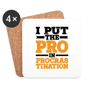 I Put The Pro In Procrastination 4 - Untersetzer (4er-Set) - Weiß - Vorne